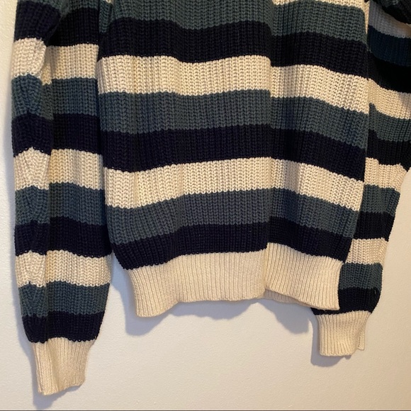 Vintage Striped Chunky Knit Pullover Sweater Size XL - Picture 6 of 8